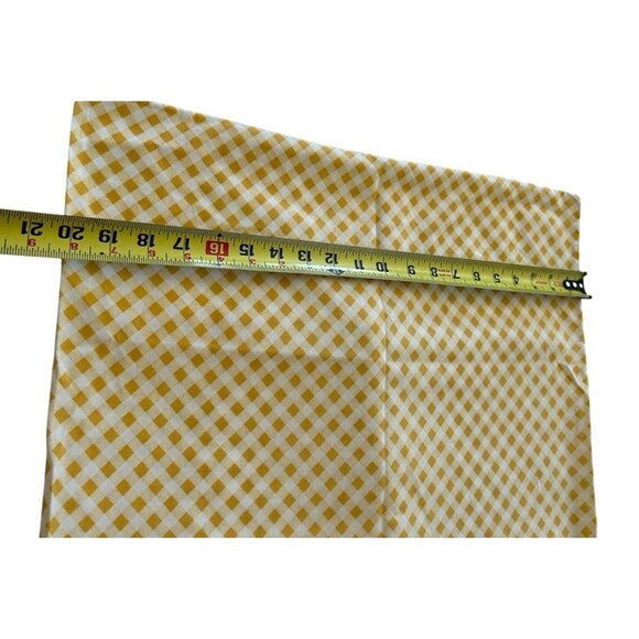 Vtg Cannon Monticello Muslin Standard Pillowcase Set Gingham Check Mustard White - Picture 6 of 8